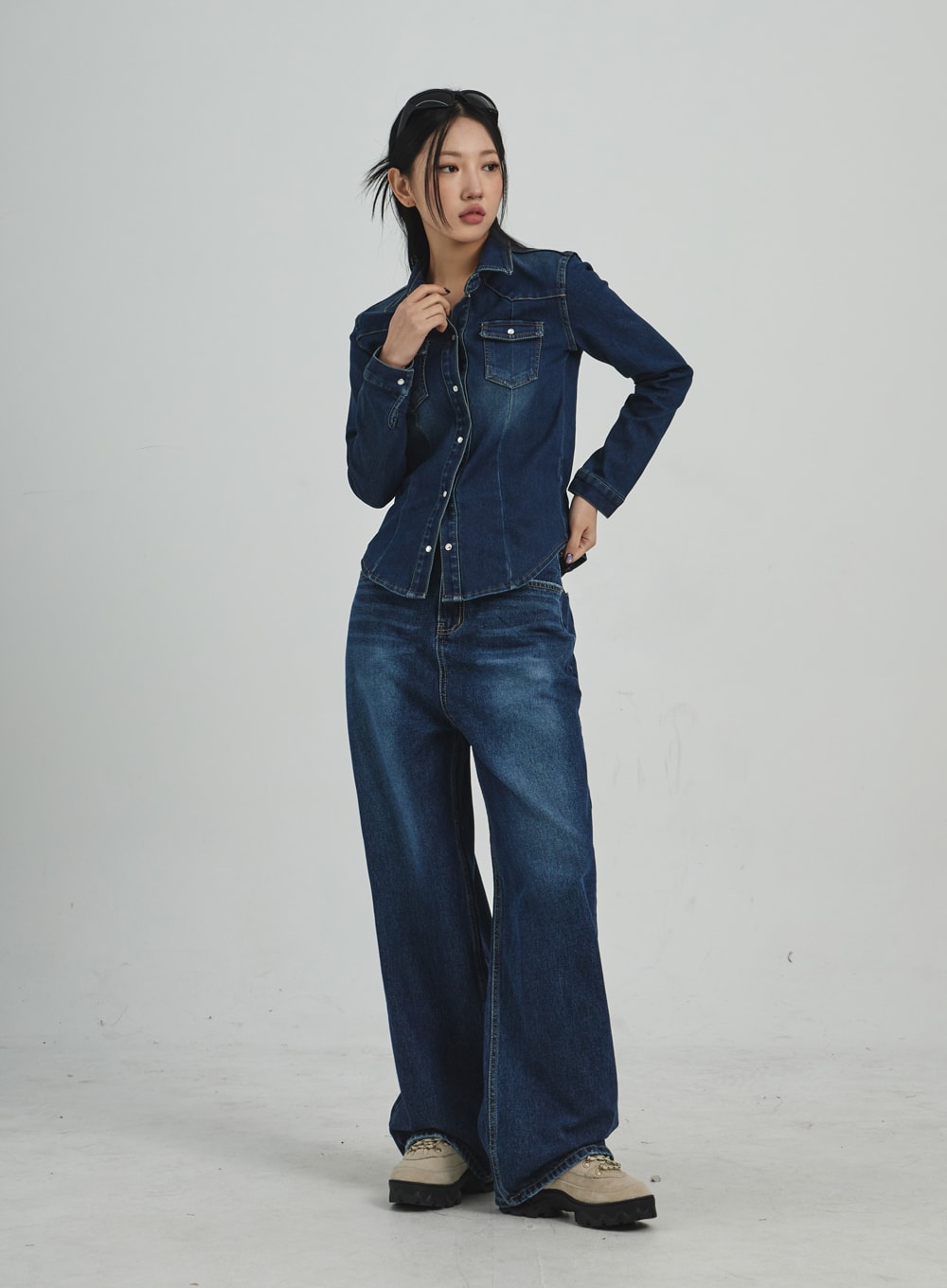Button Denim Shirt CD09