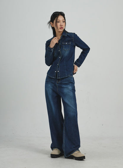 Button Denim Shirt CD09