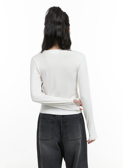Acubi Graphic Print Long Sleeve Top CG421