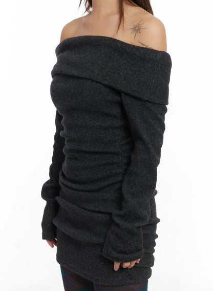 Chic Off-Shoulder Mini Dress CJ513