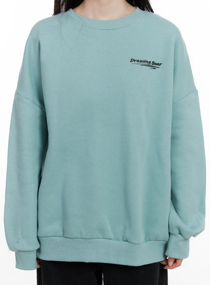 Bear Graphic Oversized Sweatshirt CN527