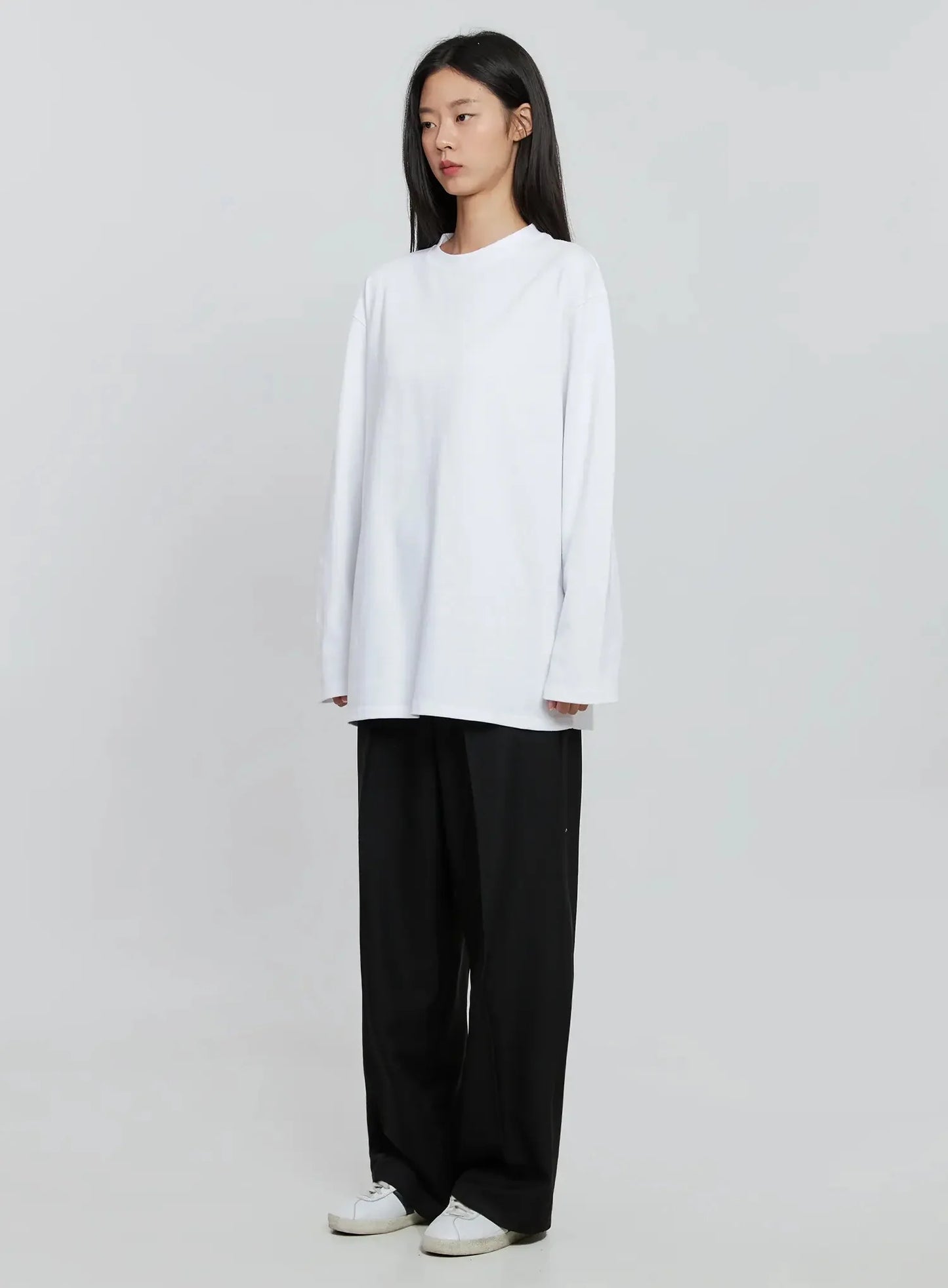 Casual Long Sleeve Oversized Tee IN507