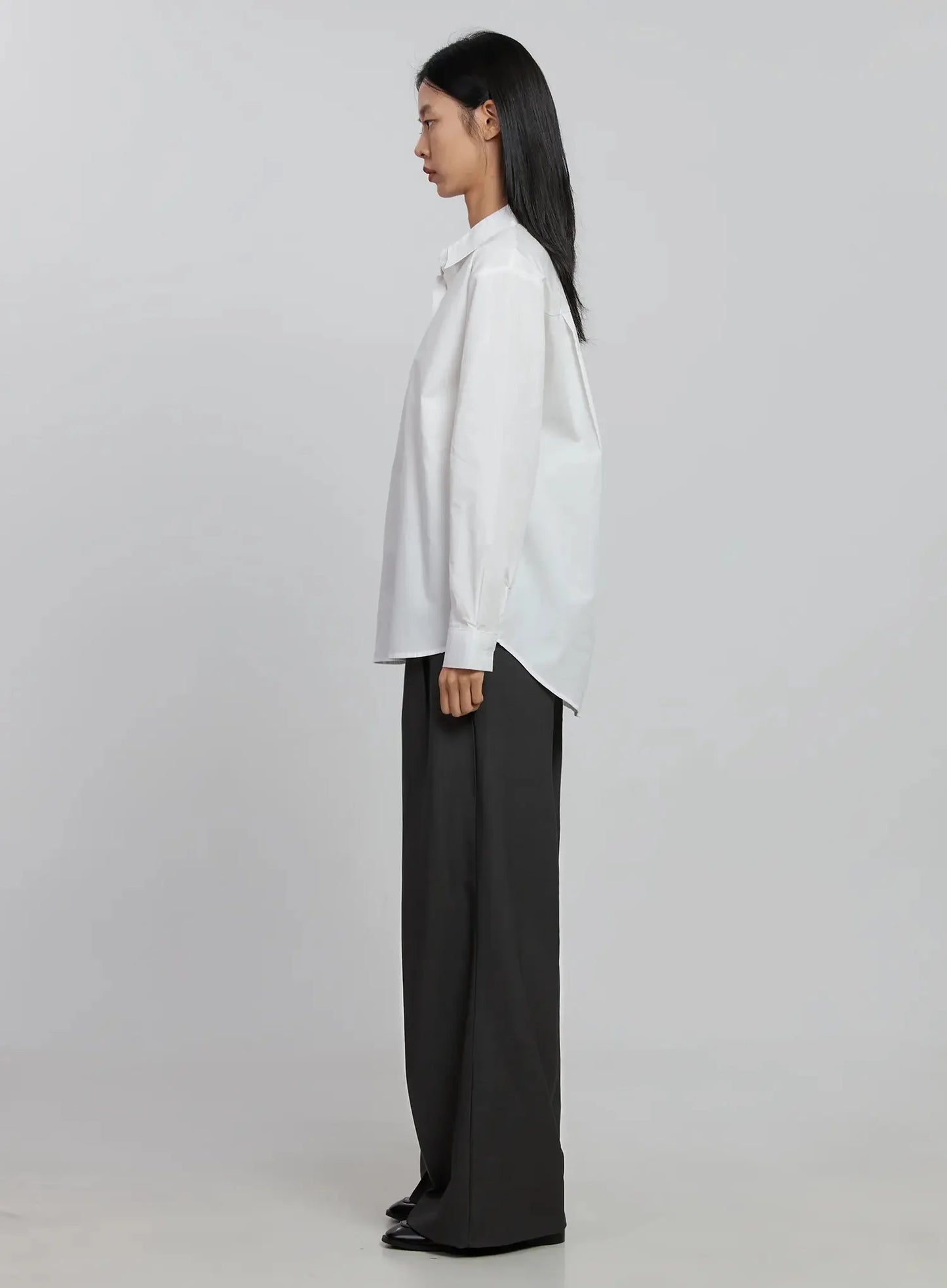 Basic Long Sleeve Button-Up Shirt ID516