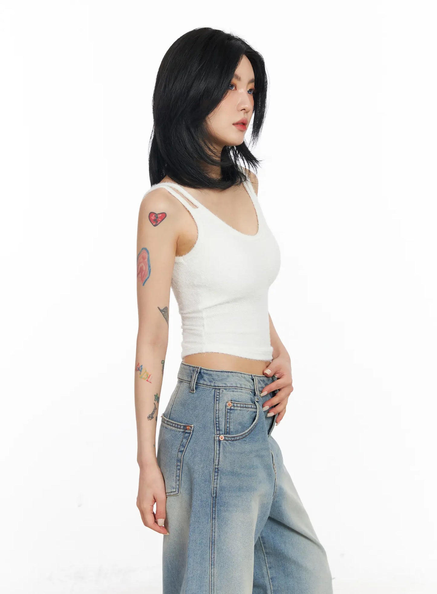 Angora-Blend Sleeveless Top CJ523