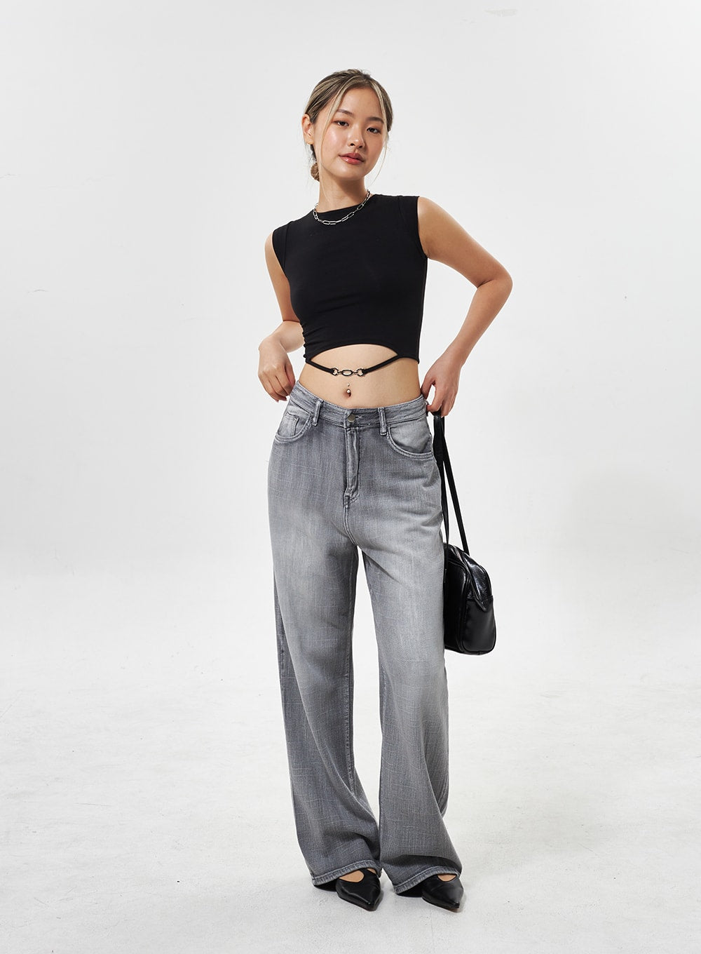 Chain Detail Cropped Top CY330