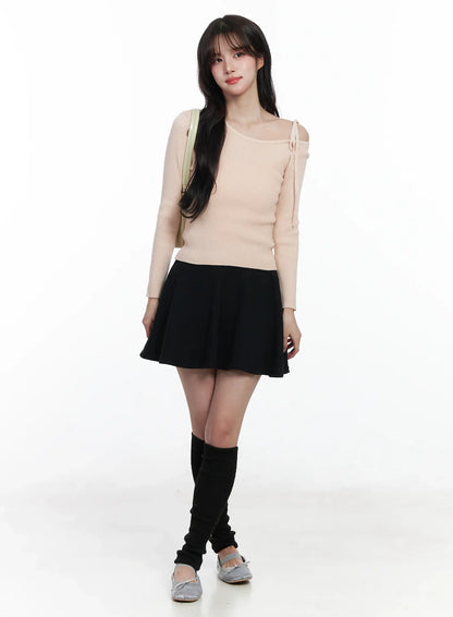 A-Line Fleece-Lined Mini Skirt IJ529