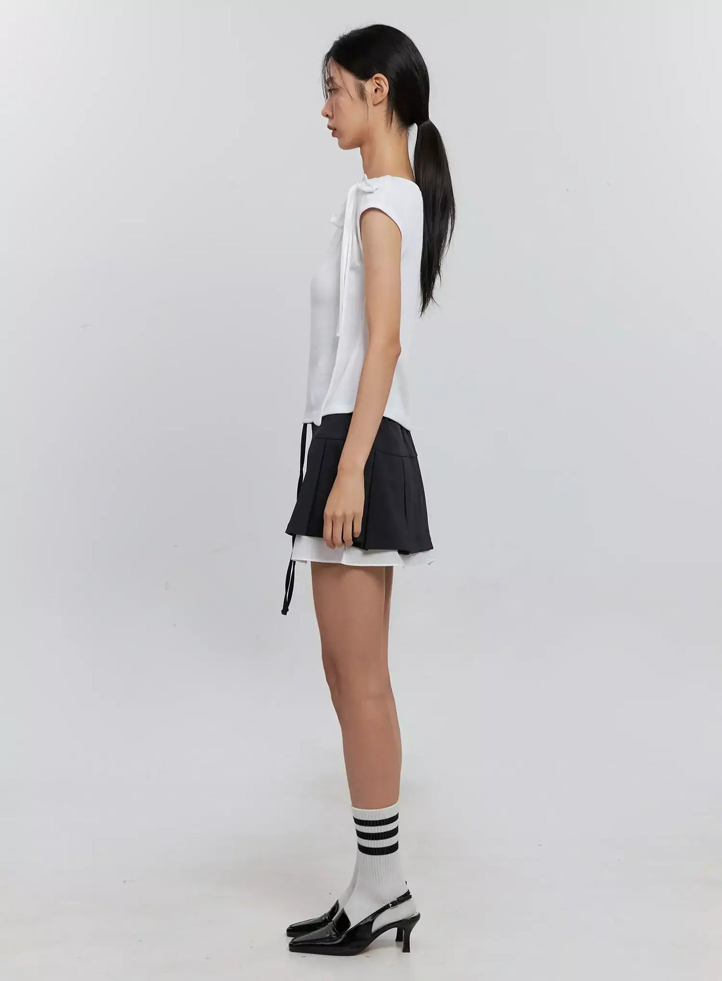 Cap Sleeve Bow Tie Top IS516