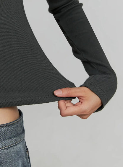 Boat Neck Long Sleeve Top IJ505