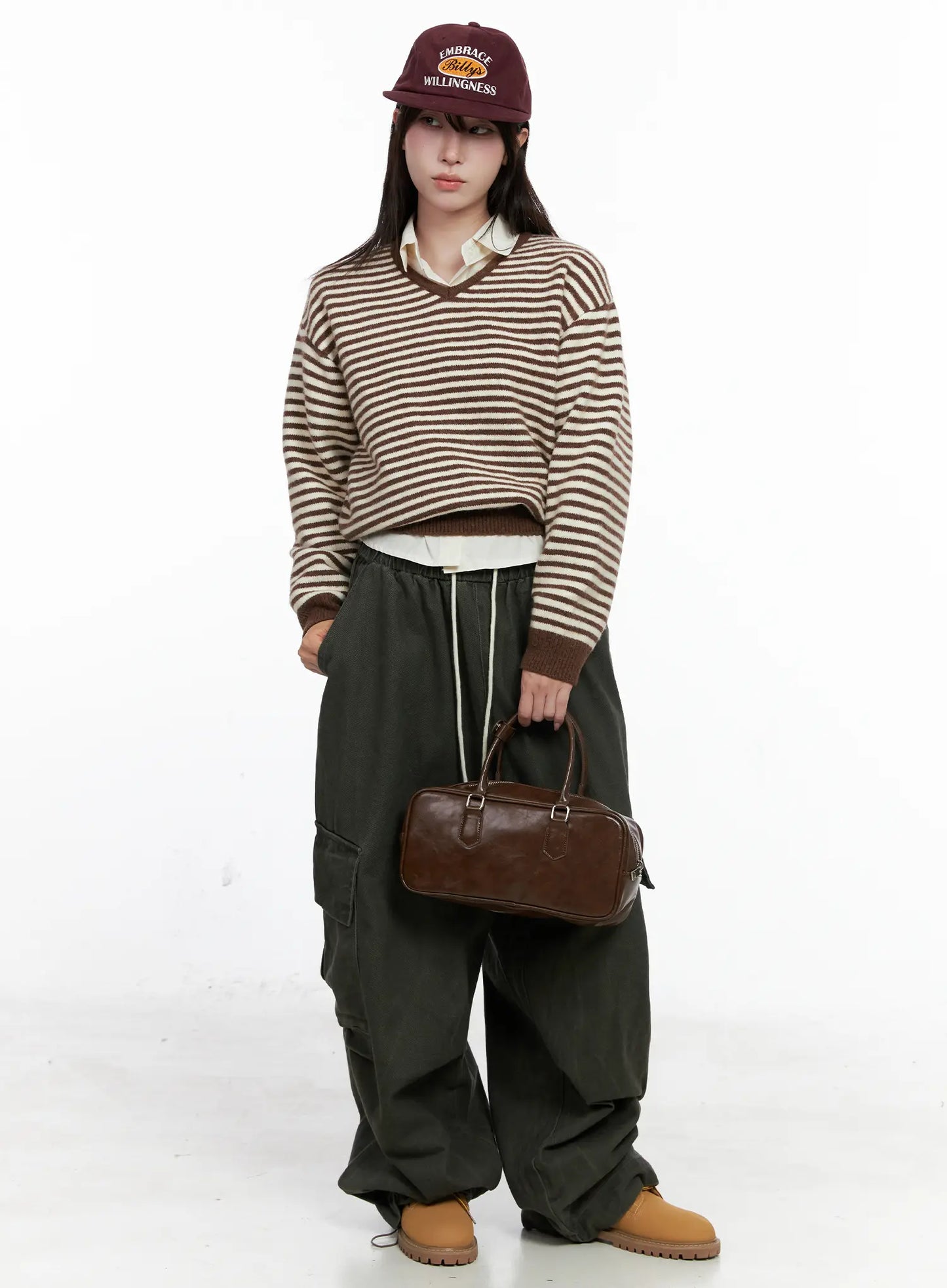 Button-Up Long Sleeve Crop Top CO520