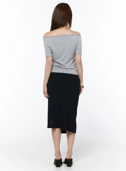 Asymmetrical Midi Skirt CY529