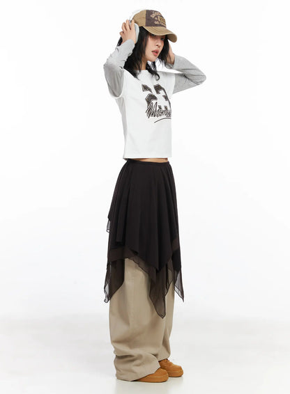23 Graphic Layered Long Sleeve Top CJ523