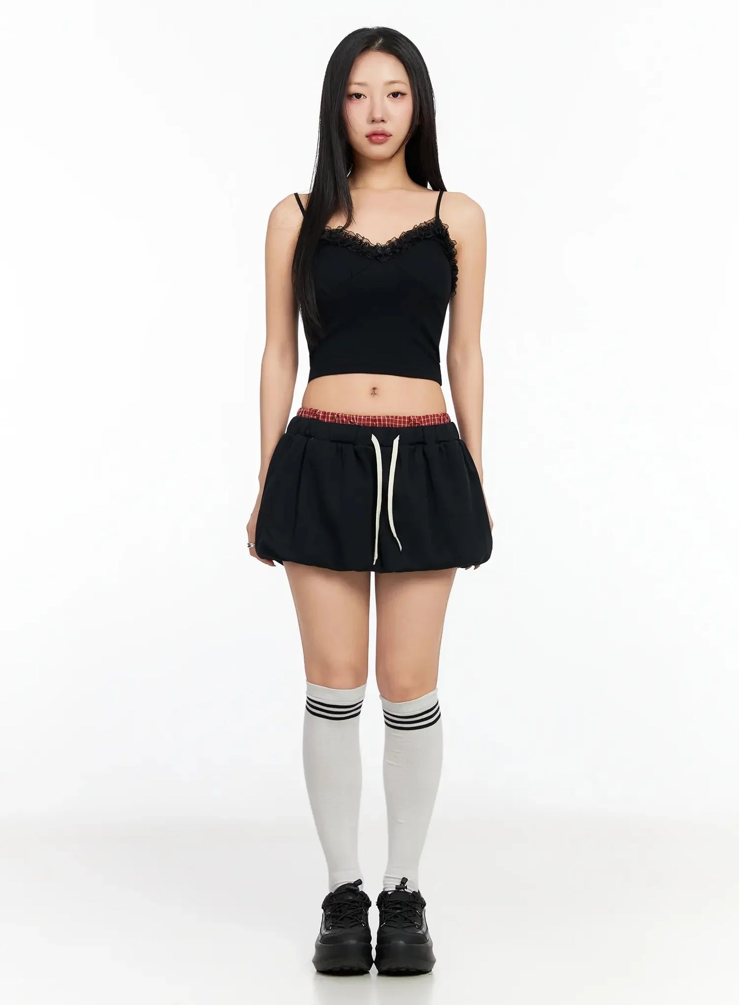 Checkered Balloon Skort CA513