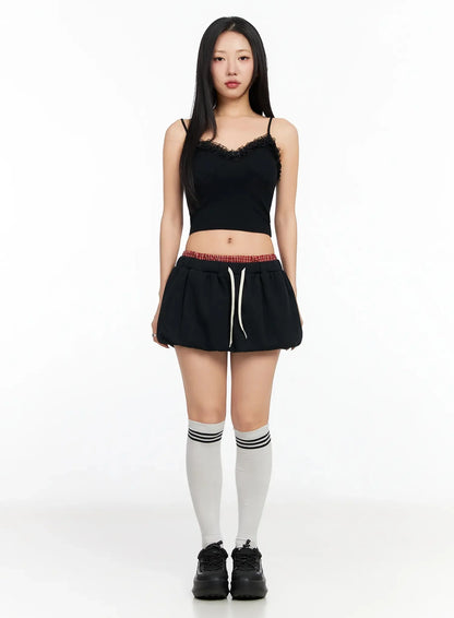 Checkered Balloon Skort CA513
