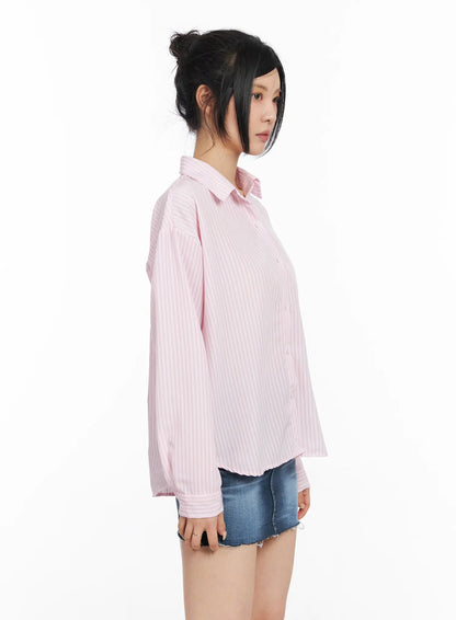 Classic Striped Button-Up Shirt CM516