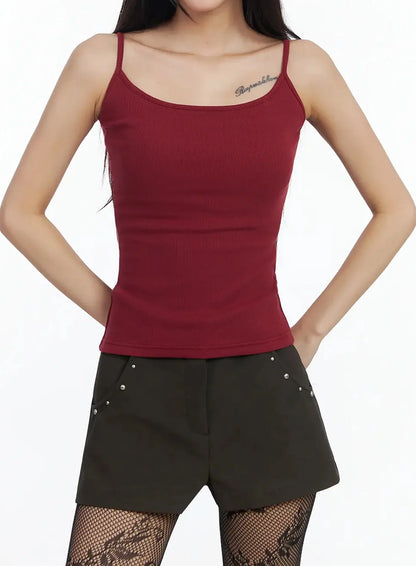 Basic Stretchy Ribbed Tank Top IM530