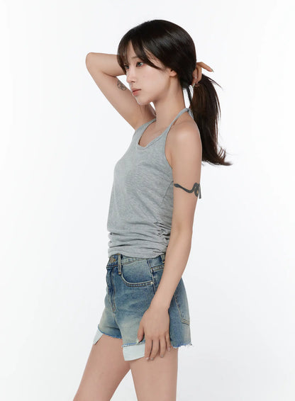 Basic Halter Neck Sleeveless Top CY514