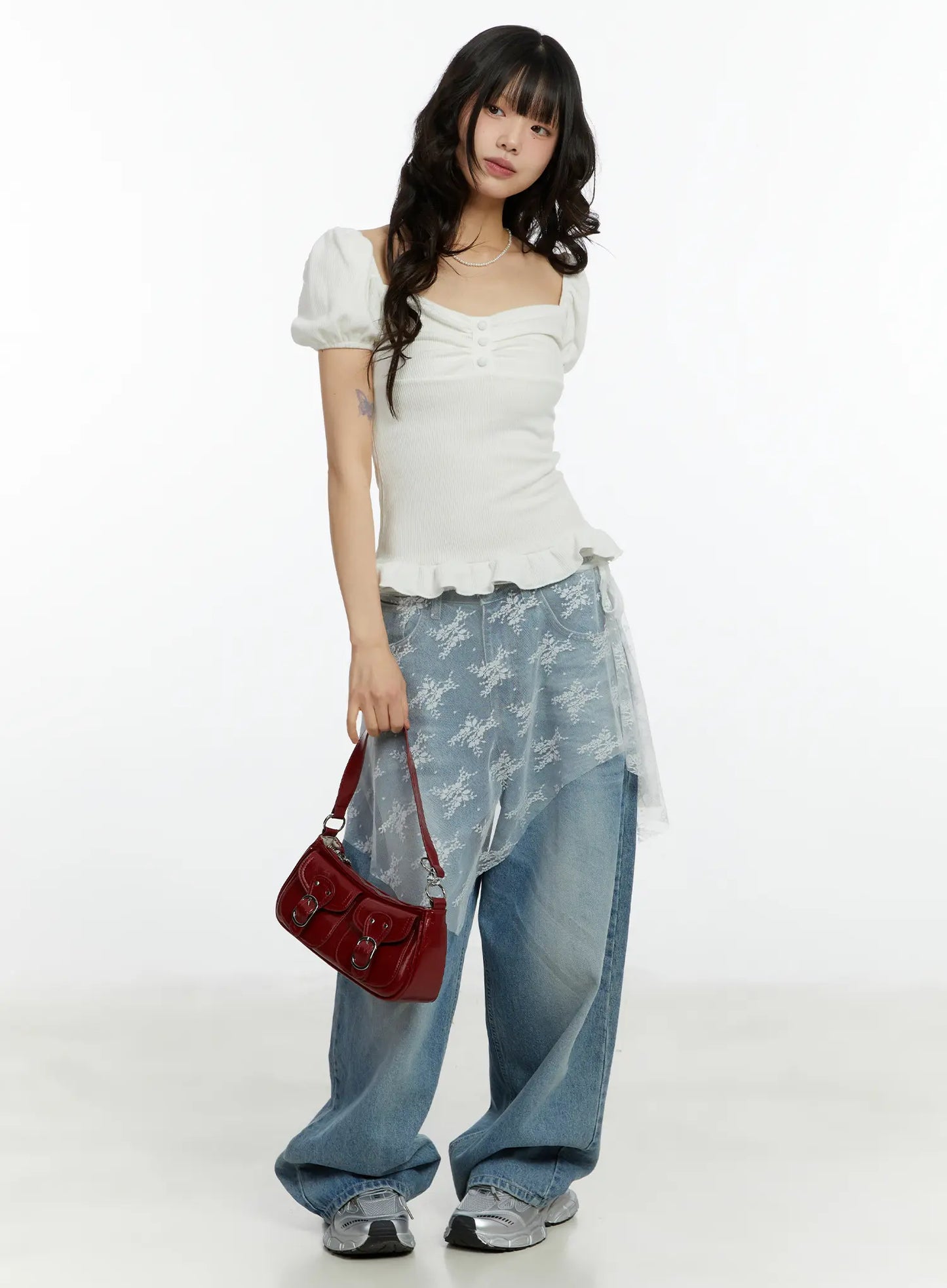 Alaiya Washed Baggy Jeans CF510