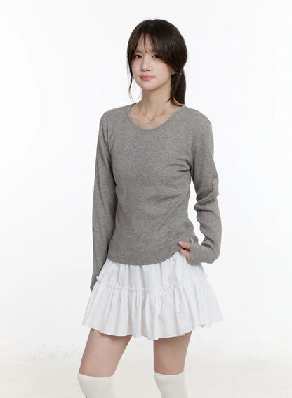 Basic Round Neck Long Sleeve Top CM505