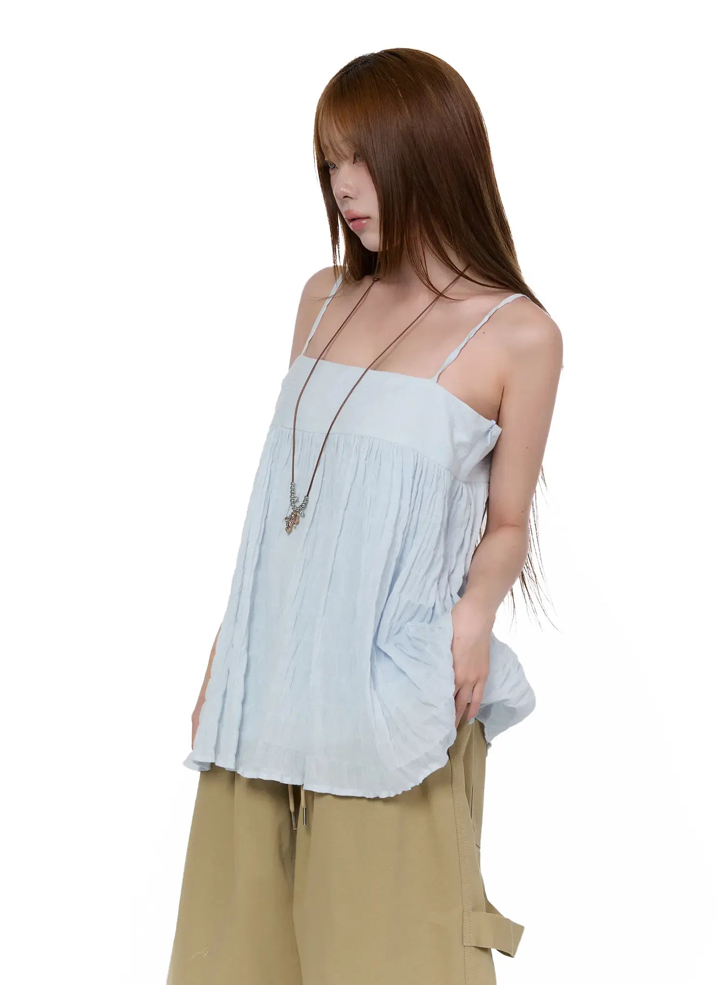 Casual Loose Shirred Cami Top CA520