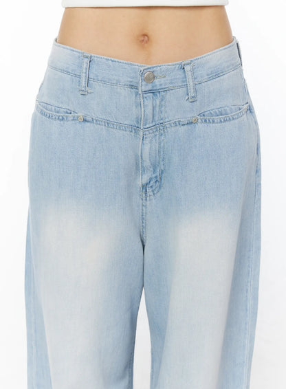 Avena Wide Leg Washed Jeans CY522