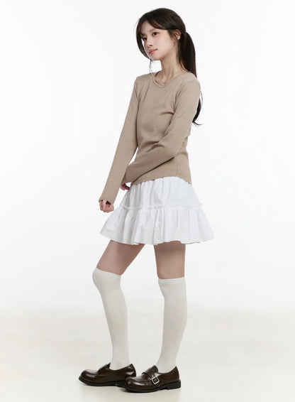 Basic Round Neck Long Sleeve Top CM505