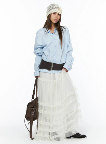 Casual Loose Fit Button-Up Shirt CA516