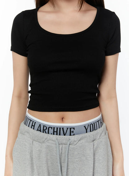 Basic U-Neck Crop Tee CY518