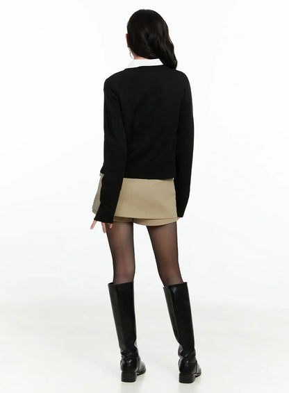 Chic Belted Mini Skort F502