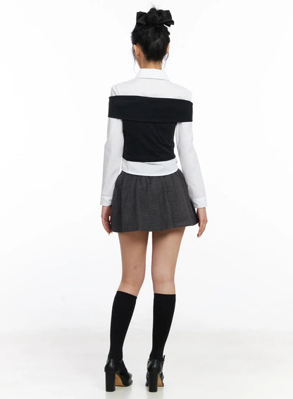 Classic Pintuck Mini Skort CJ522