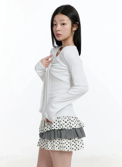 Bow Tie Long Sleeve Top IM519