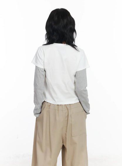 23 Graphic Layered Long Sleeve Top CJ523