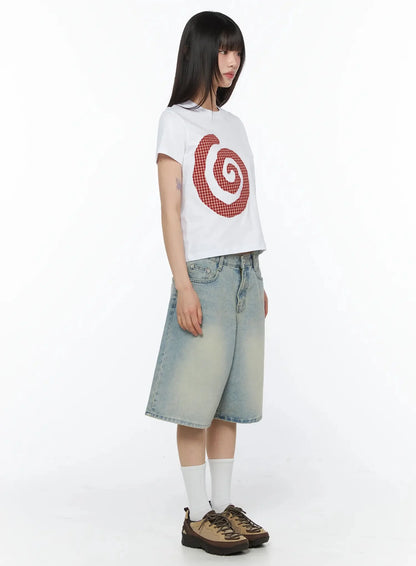 Ali Casual Washed Bermuda Shorts IY525