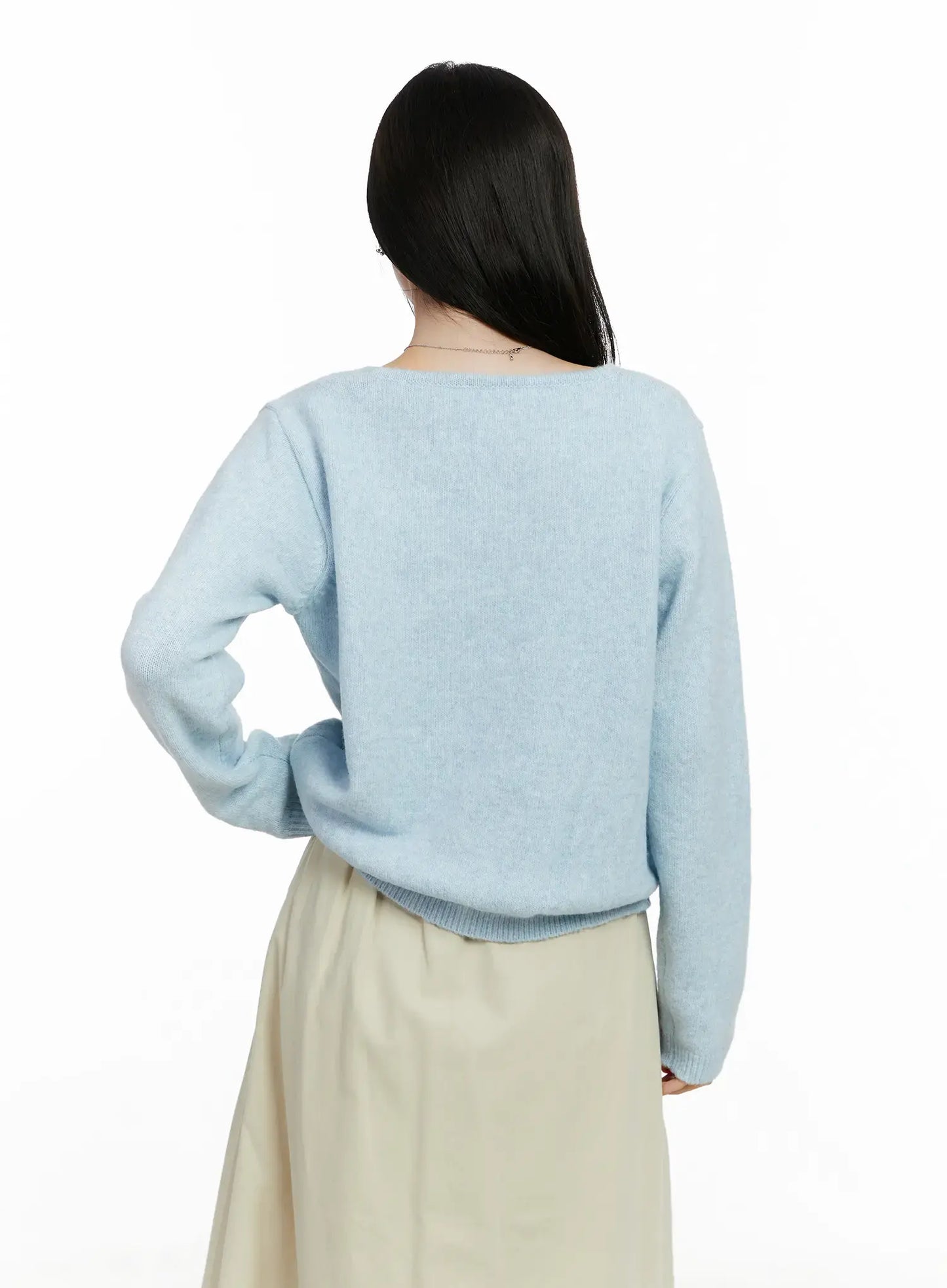 Asymmetrical Button Long Cardigan F502