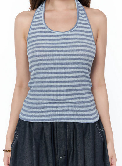 Casual Striped Halter Tank Top CY529