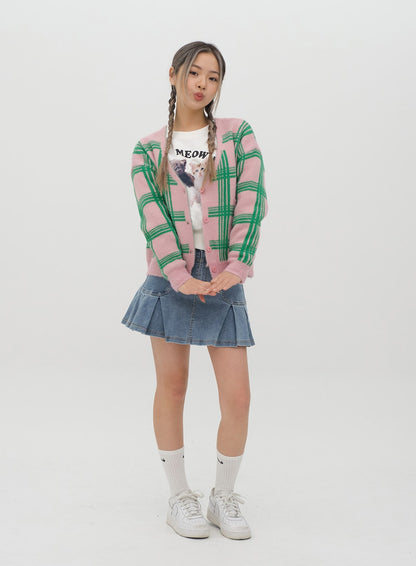 Check Pattern Cardigan J15