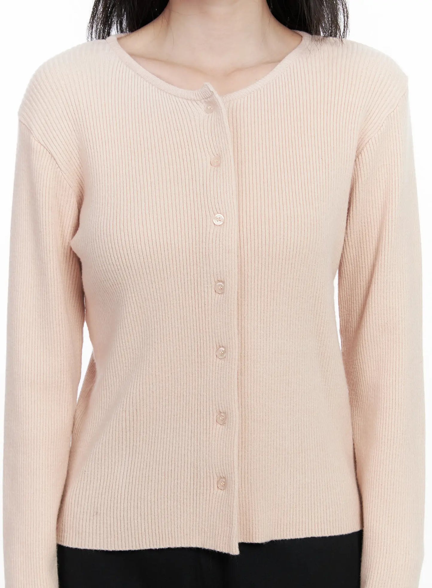 Basic Slim Round Neck Cardigan IM524