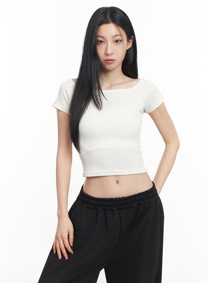Boatneck Cropped Tee IY516