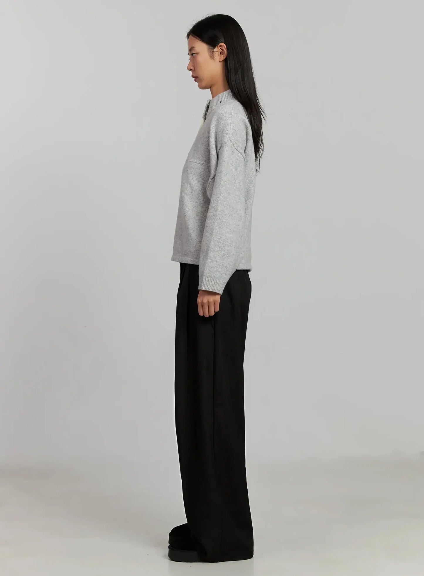 Black Oversized Slacks IJ505