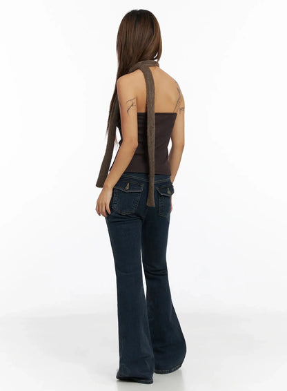 Amari Floral Embriodered Bootcut Jeans IN528