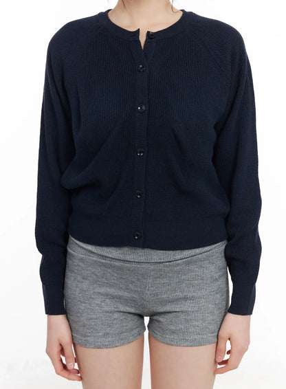 Classic Round Button-Up Cardigan CM513