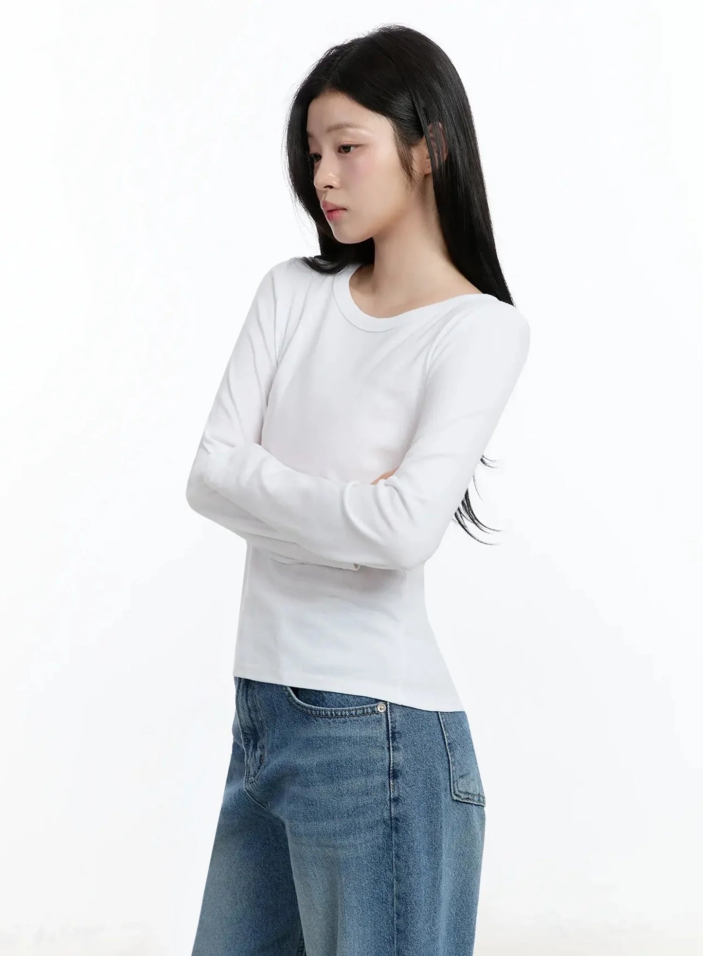 Classic Round Neck Long Sleeve Top IM519