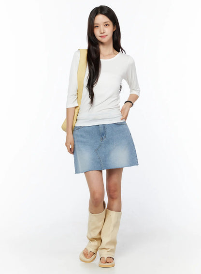 Casual Denim Mini Skirt CU522