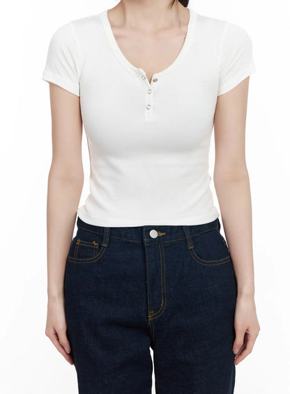Basic Snap Button Tee CM531