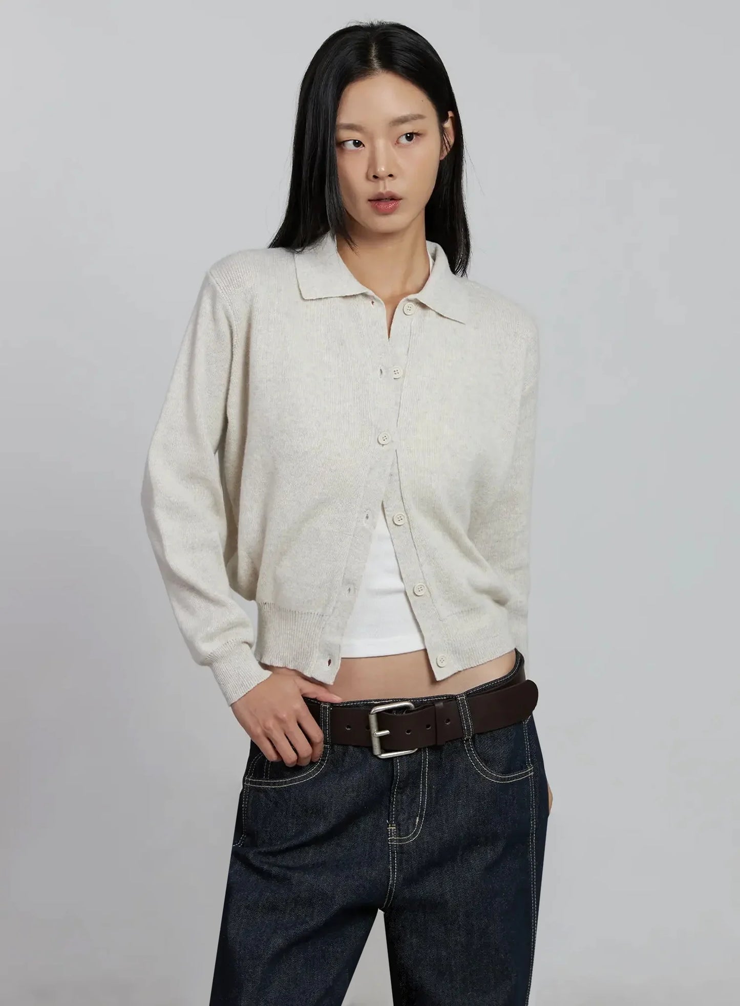 Classic Collar Knit Cardigan IM520