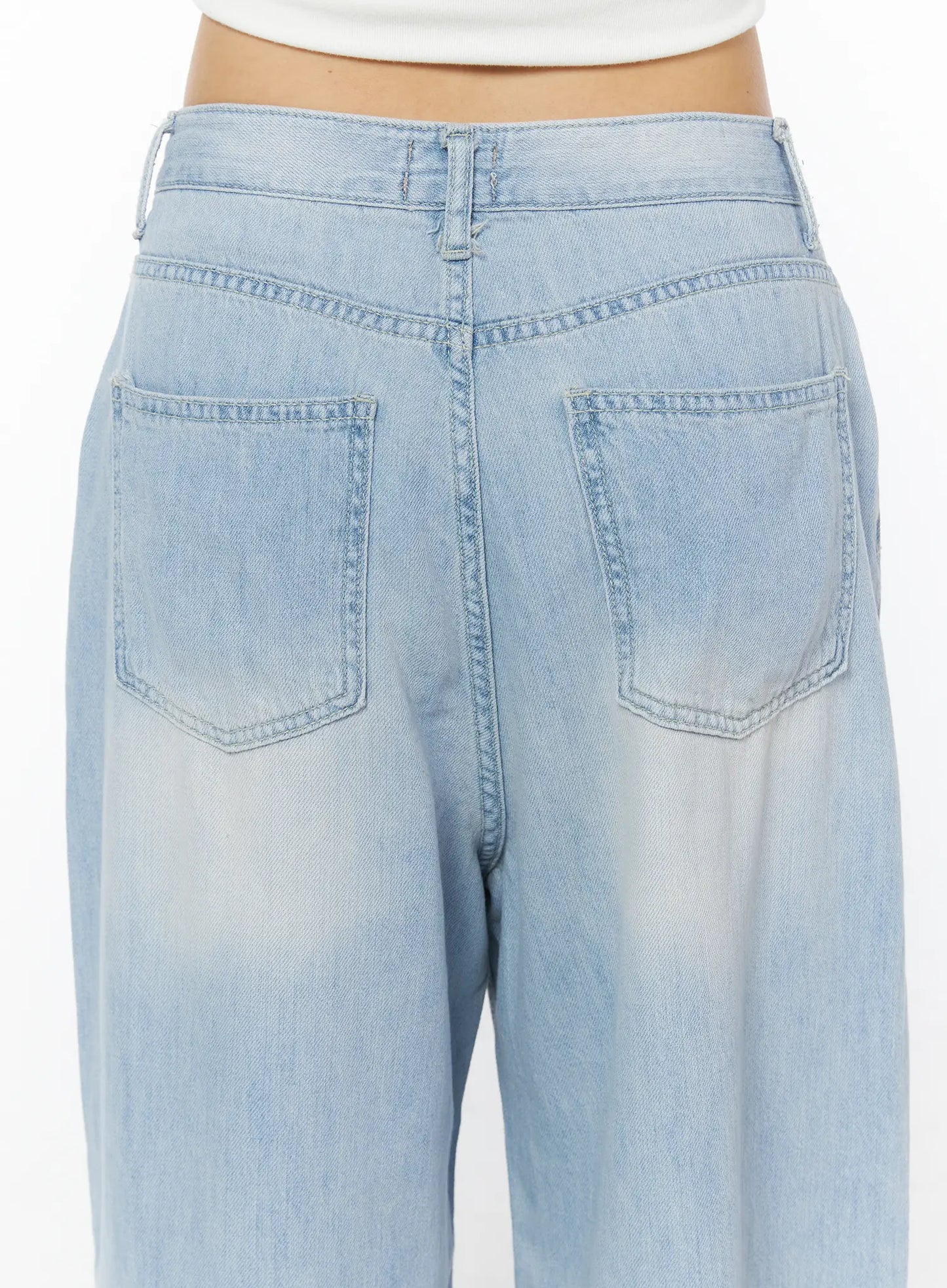 Avena Wide Leg Washed Jeans CY522