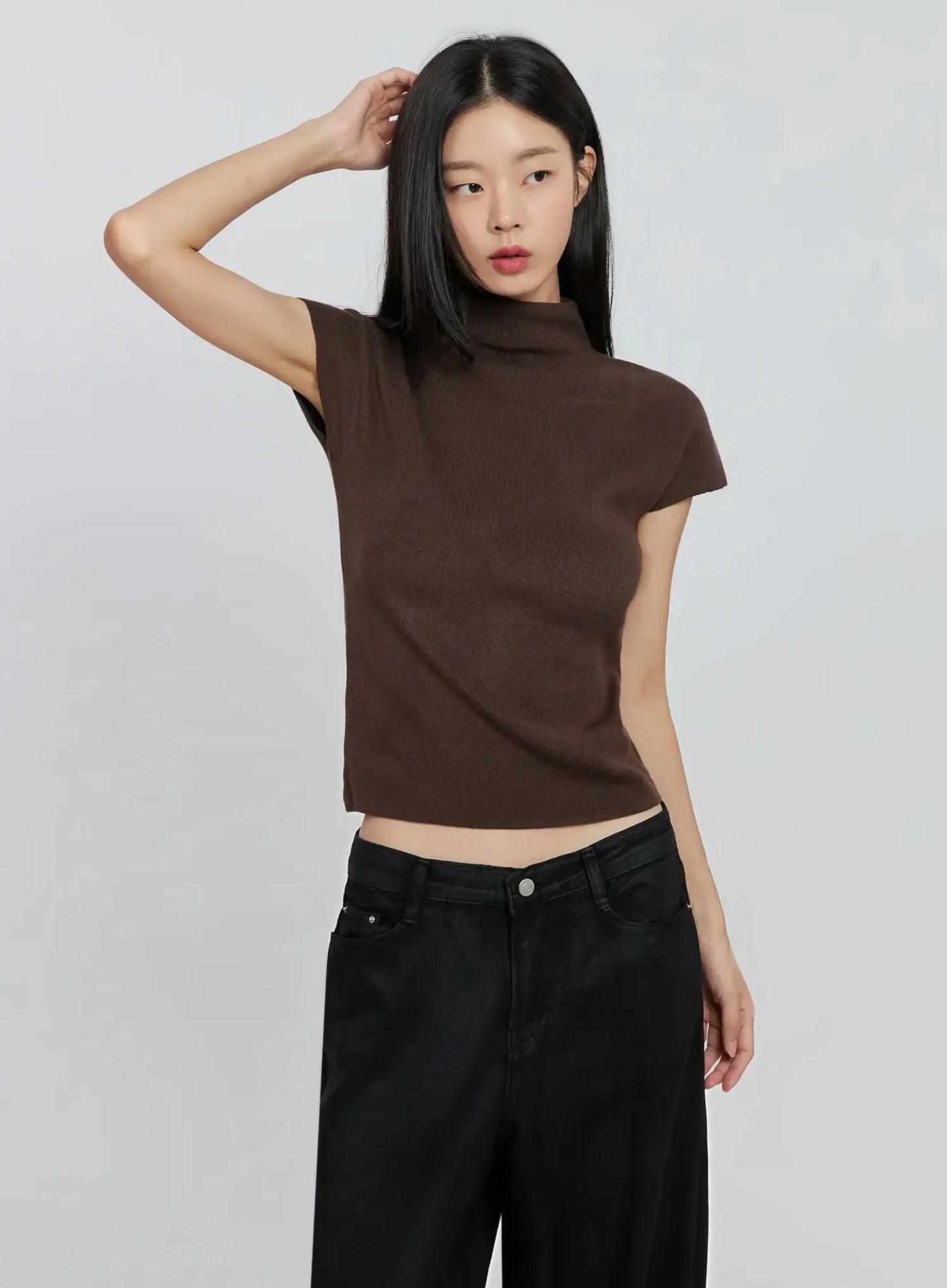 Chic High Neck Knit Top IO530