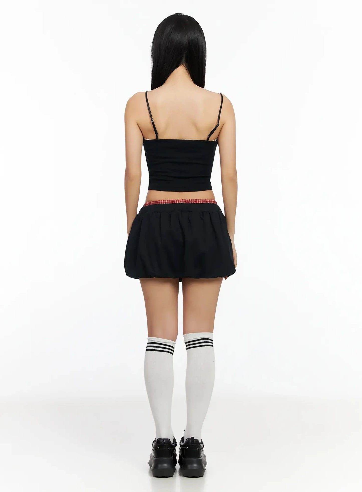 Checkered Balloon Skort CA513