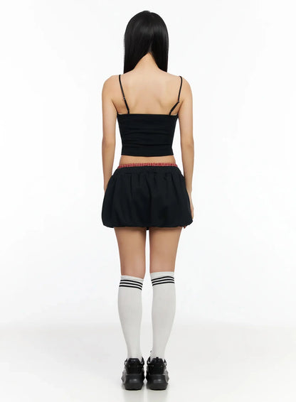Checkered Balloon Skort CA513