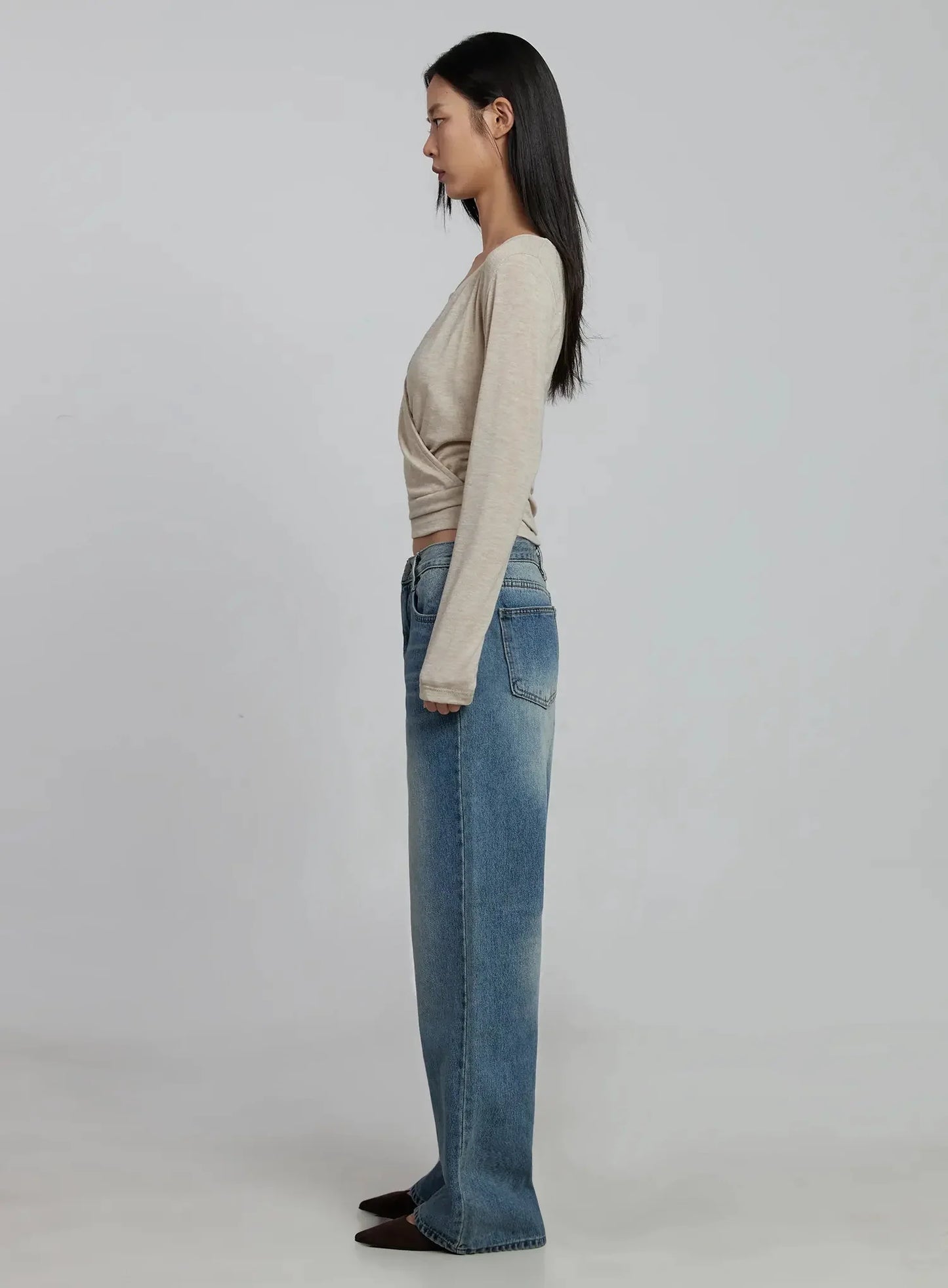 Casual Wrap V-Neck Top Set IM520