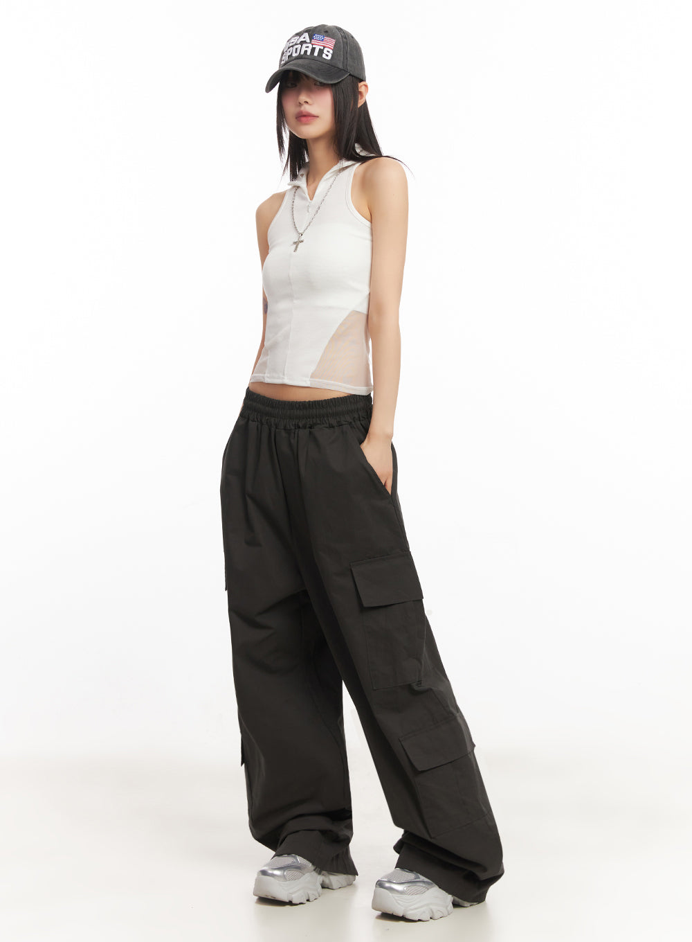 Cargo Baggy Windbreaker Pants IY502